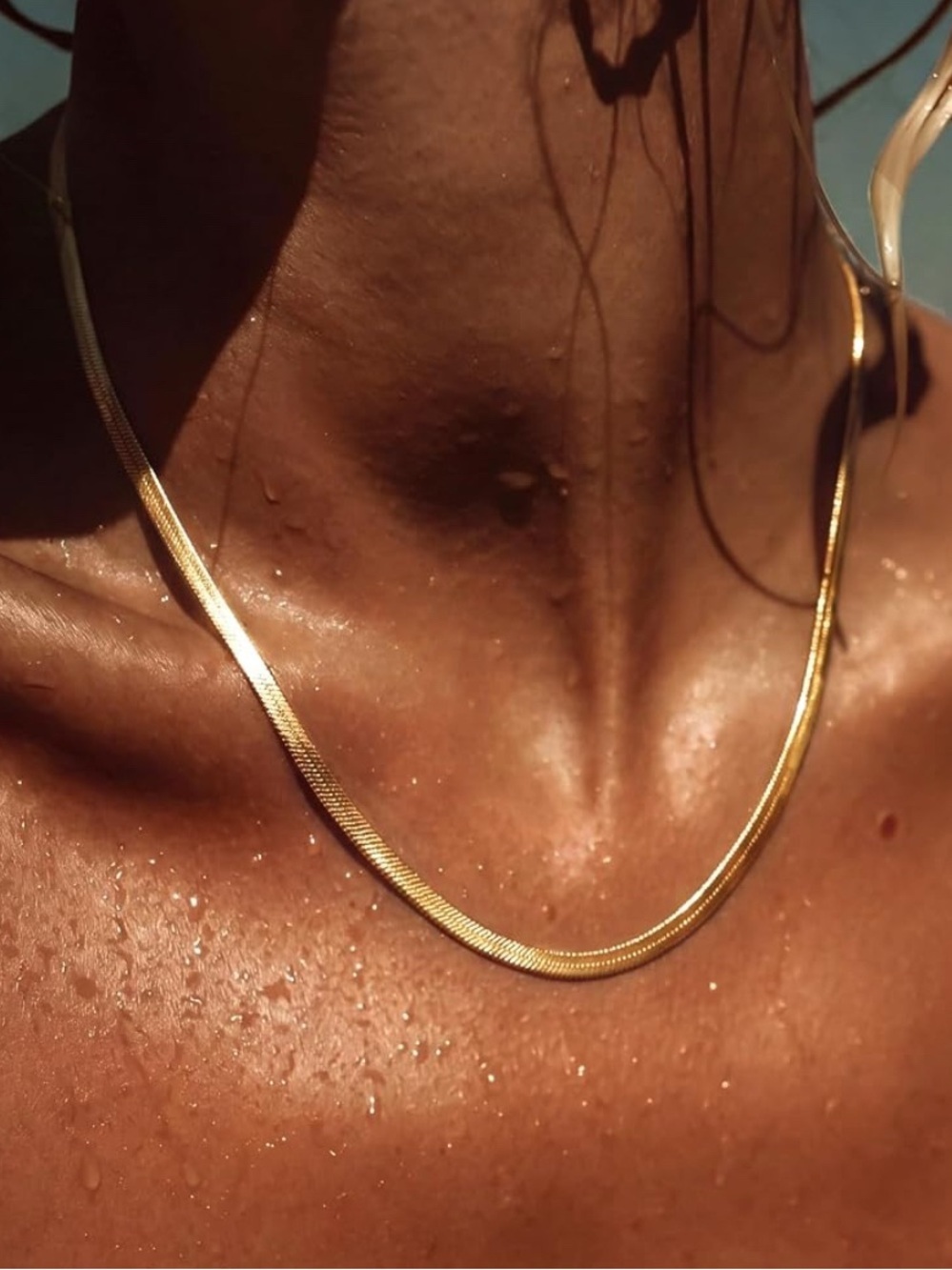14K Gold Plated Herringbone Necklace